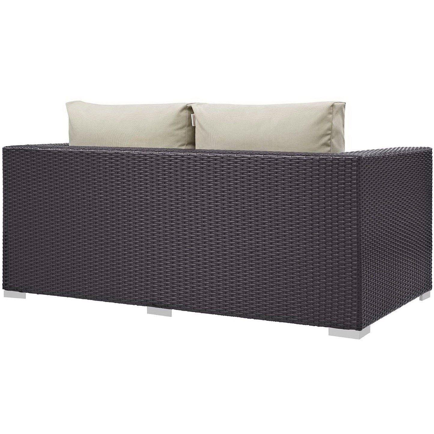 Convene 4 Piece Set Outdoor Patio with Fire Pit in Espresso Beige by Modway (EEI-3725) Conversation Set Modway 