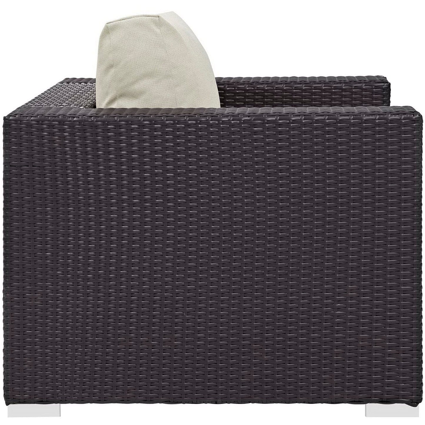 Convene 4 Piece Set Outdoor Patio with Fire Pit in Espresso Beige by Modway (EEI-3725) Conversation Set Modway 