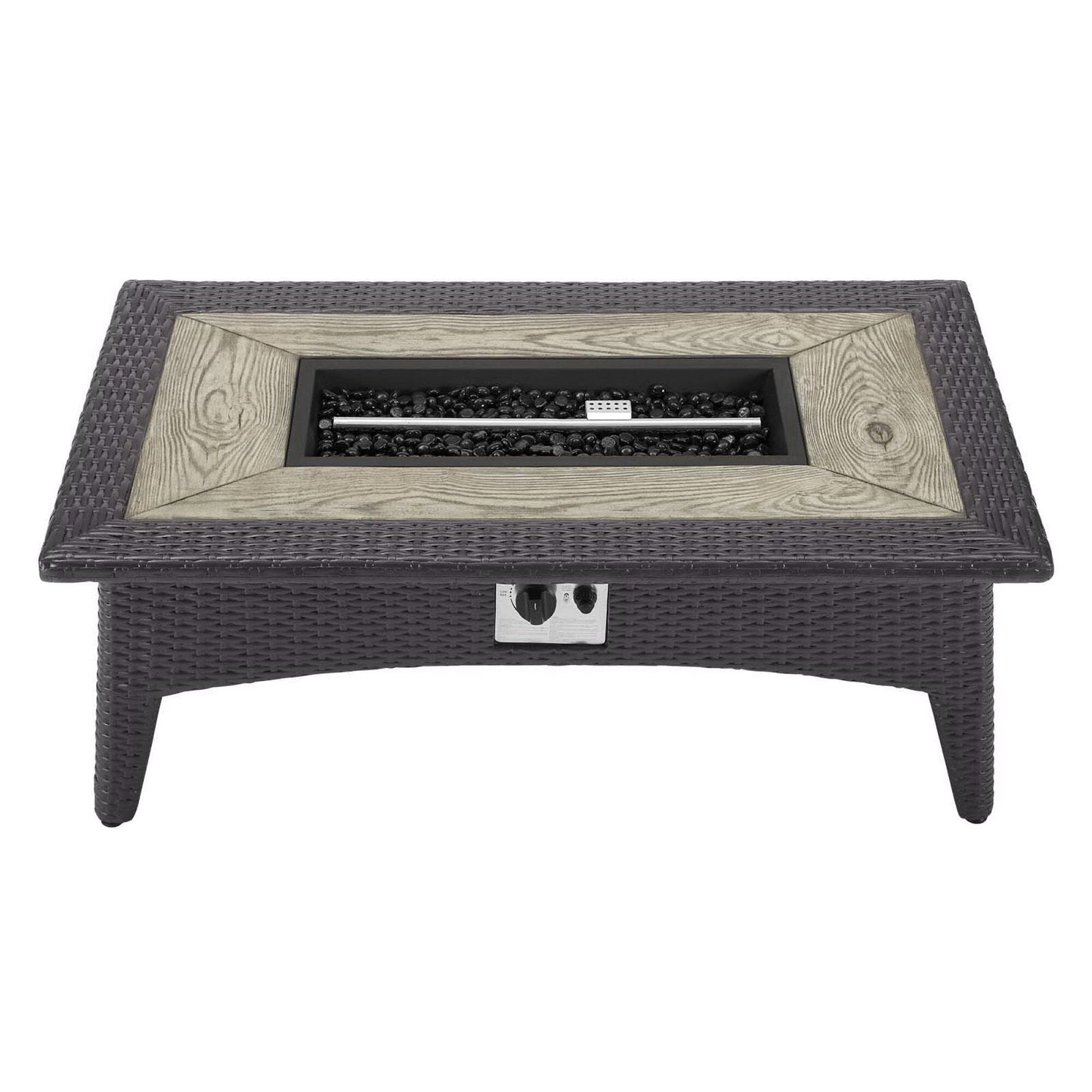 Convene 4 Piece Set Outdoor Patio with Fire Pit in Espresso Red by Modway (EEI-3725) Conversation Set Modway 