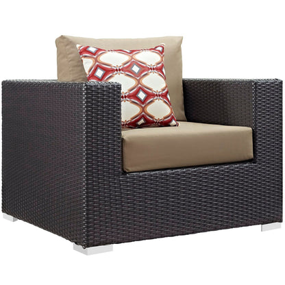 Convene 5 Piece Outdoor Patio Sectional Set in Espresso Mocha by Modway (EEI-2366) Sectional Set Modway 