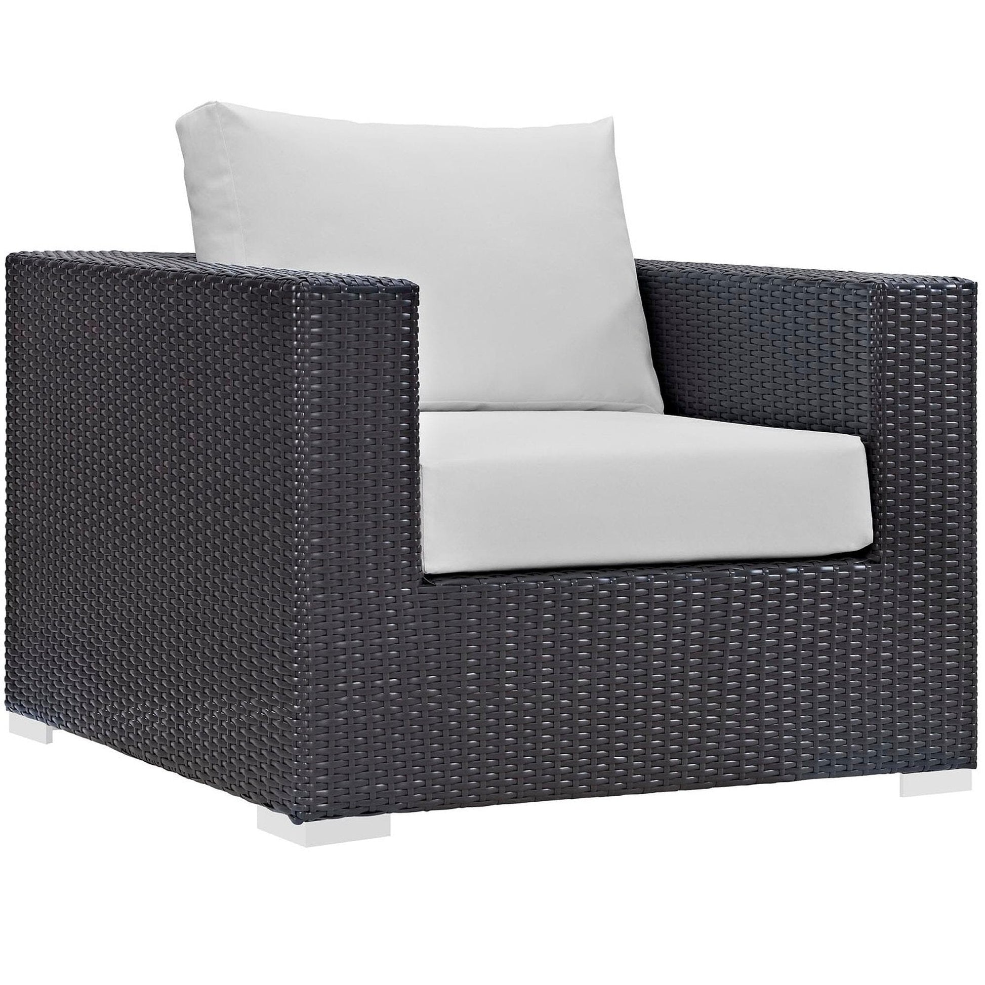 Convene 5 Piece Outdoor Patio Sectional Set in Espresso White by Modway (EEI-2201) Sectional Set Modway 