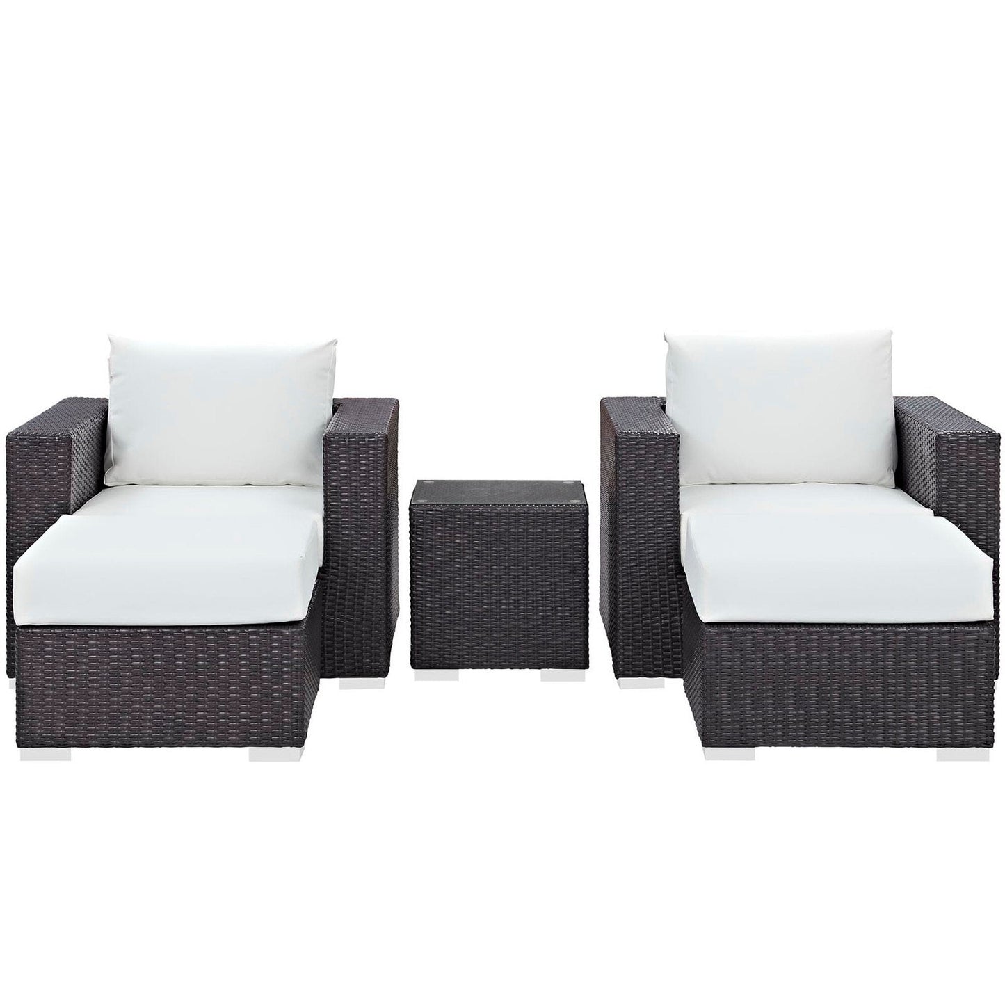 Convene 5 Piece Outdoor Patio Sectional Set in Espresso White by Modway (EEI-2201) Sectional Set Modway 