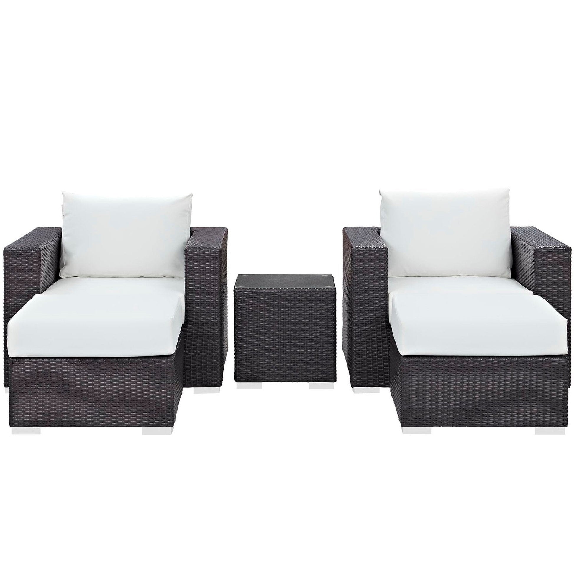 Convene 5 Piece Outdoor Patio Sectional Set in Espresso White by Modway (EEI-2201) Sectional Set Modway 
