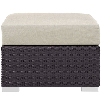 Convene 5 Piece Outdoor Patio Wicker Rattan Seating Set (Espresso / Beige) by Modway Conversation Set Modway 