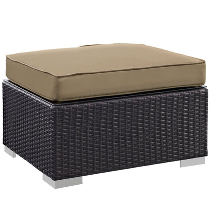 Convene 5 Piece Outdoor Patio Wicker Rattan Sectional Set in Espresso Mocha by Modway Outdoor Sectional Set Modway 