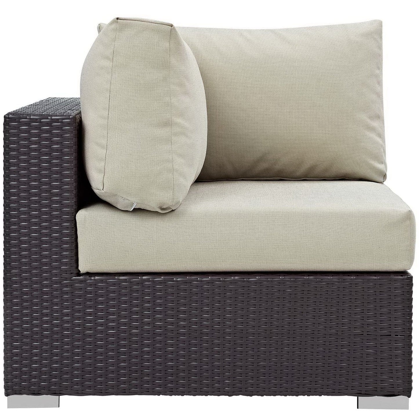 Convene 5 Piece Set Outdoor Patio with Fire Pit in Espresso Beige by Modway (EEI-3728) Conversation Set Modway 