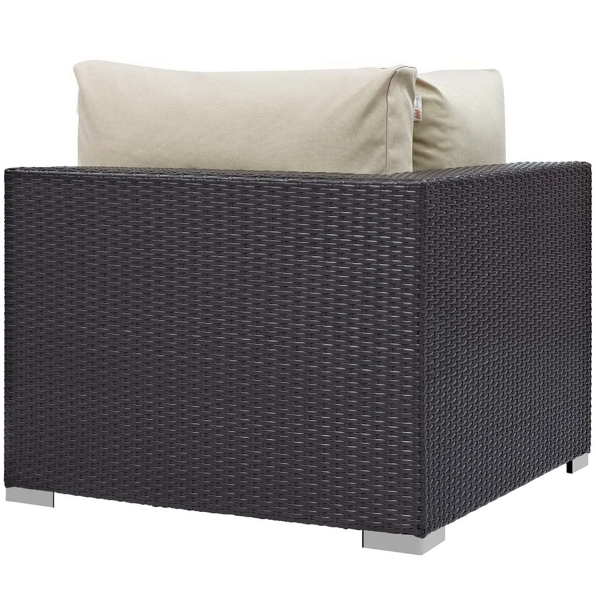Convene 5 Piece Set Outdoor Patio with Fire Pit in Espresso Beige by Modway (EEI-3728) Conversation Set Modway 