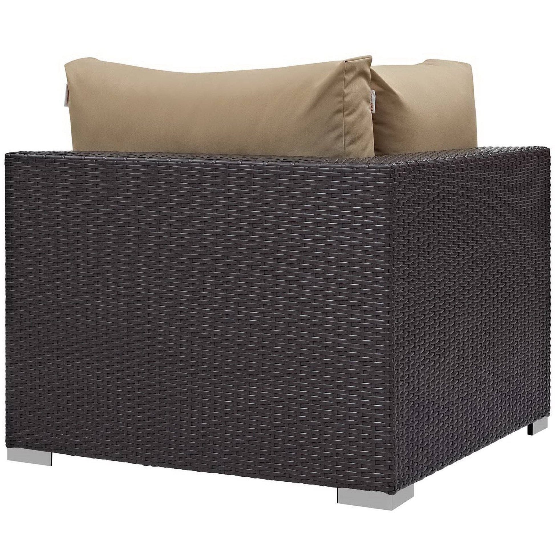 Convene 5 Piece Set Outdoor Patio with Fire Pit in Espresso Mocha by Modway (EEI-3728) Conversation Set Modway 