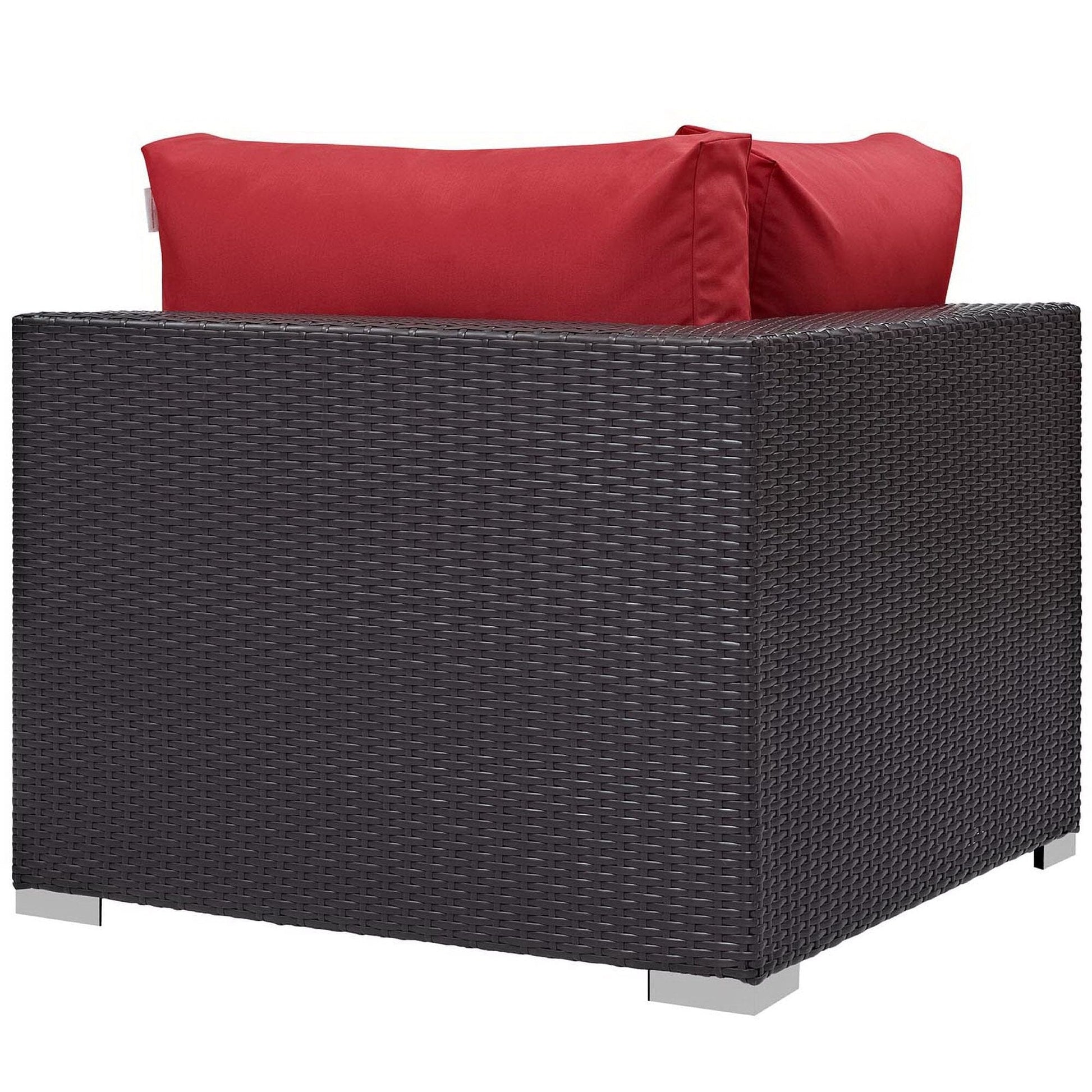 Convene 5 Piece Set Outdoor Patio with Fire Pit in Espresso Red by Modway (EEI-3728) Conversation Set Modway 