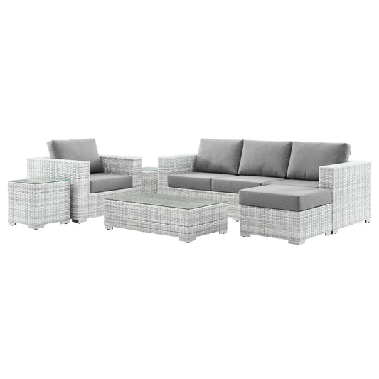 Convene 6-Piece Outdoor Patio Set in Light Gray Gray by Modway (EEI-5449) Conversation Set Modway 