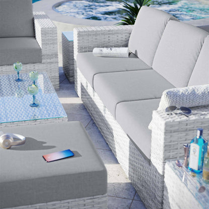 Convene 6-Piece Outdoor Patio Set in Light Gray Gray by Modway (EEI-5449) Conversation Set Modway 