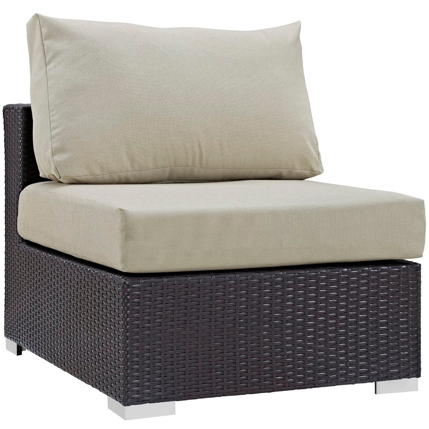 Convene 7 Piece Outdoor Patio Sectional Set in Espresso Beige by Modway (EEI-2200) Sectional Set Modway 