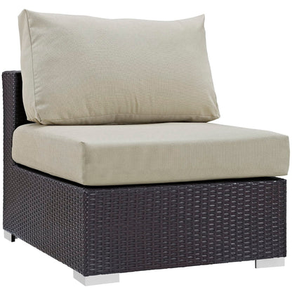 Convene 7 Piece Outdoor Patio Sectional Set in Espresso Beige by Modway (EEI-2200) Sectional Set Modway 