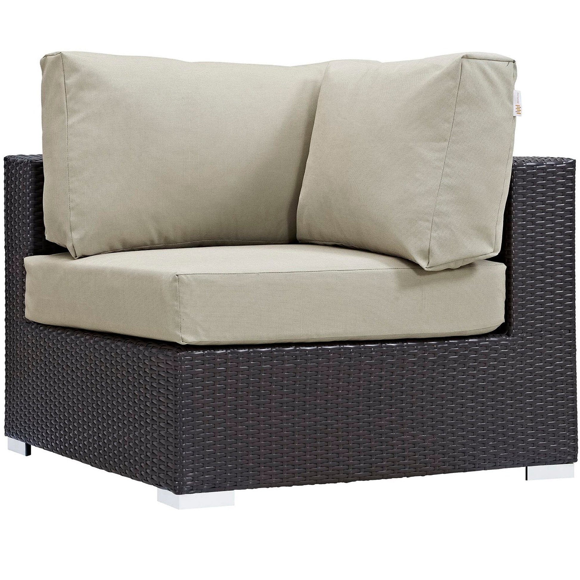 Convene 7 Piece Outdoor Patio Sectional Set in Espresso Beige by Modway (EEI-2200) Sectional Set Modway 