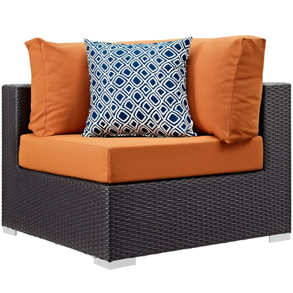 Convene 7 Piece Outdoor Patio Sectional Set in Espresso Orange by Modway (EEI-2357) Sectional Set Modway 