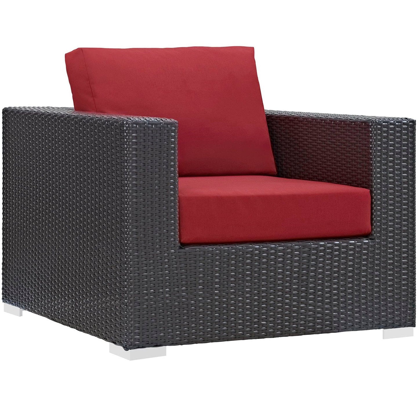 Convene 7 Piece Outdoor Patio Sectional Set in Espresso Red by Modway (EEI-2157) Sectional Set Modway 