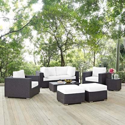 Convene 8 Piece Outdoor Patio Sectional Set in Espresso White by Modway (EEI-2206) Sectional Set Modway 