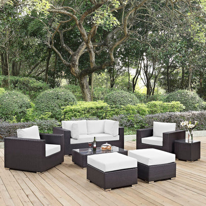 Convene 8 Piece Outdoor Patio Sectional Set in Espresso White by Modway (EEI-2206) Sectional Set Modway 