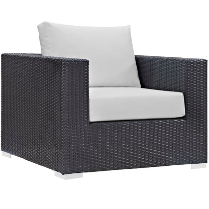 Convene 8 Piece Outdoor Patio Sectional Set in Espresso White by Modway (EEI-2206) Sectional Set Modway 