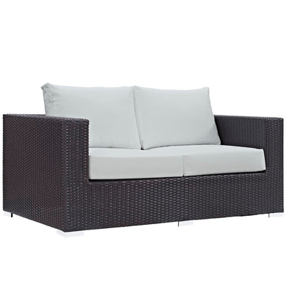 Convene 8 Piece Outdoor Patio Sofa Set in Espresso White by Modway (EEI-2159) Conversation Set Modway 