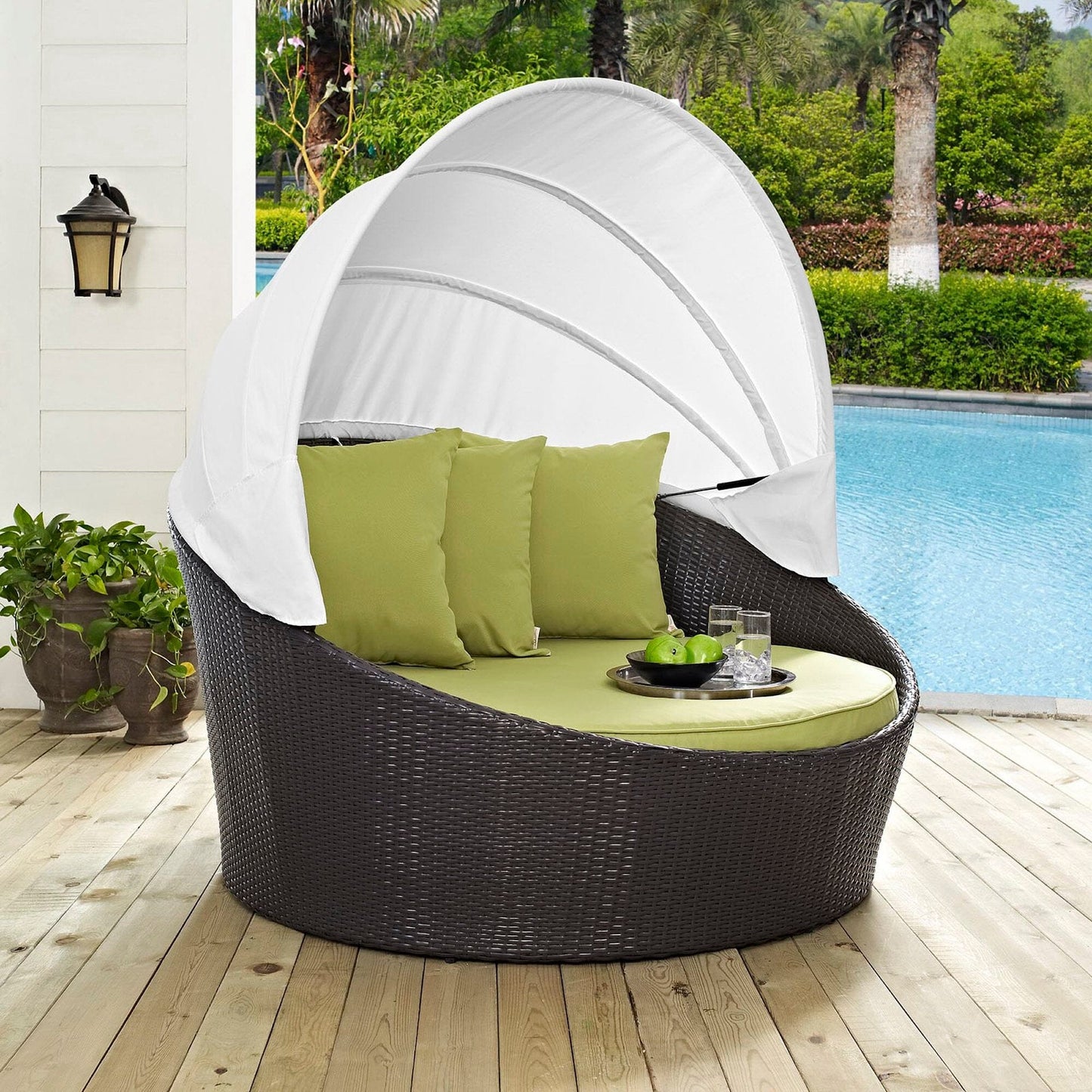 Convene Canopy Outdoor Patio Daybed in Espresso Peridot by Modway (EEI-2175) Daybed Modway 