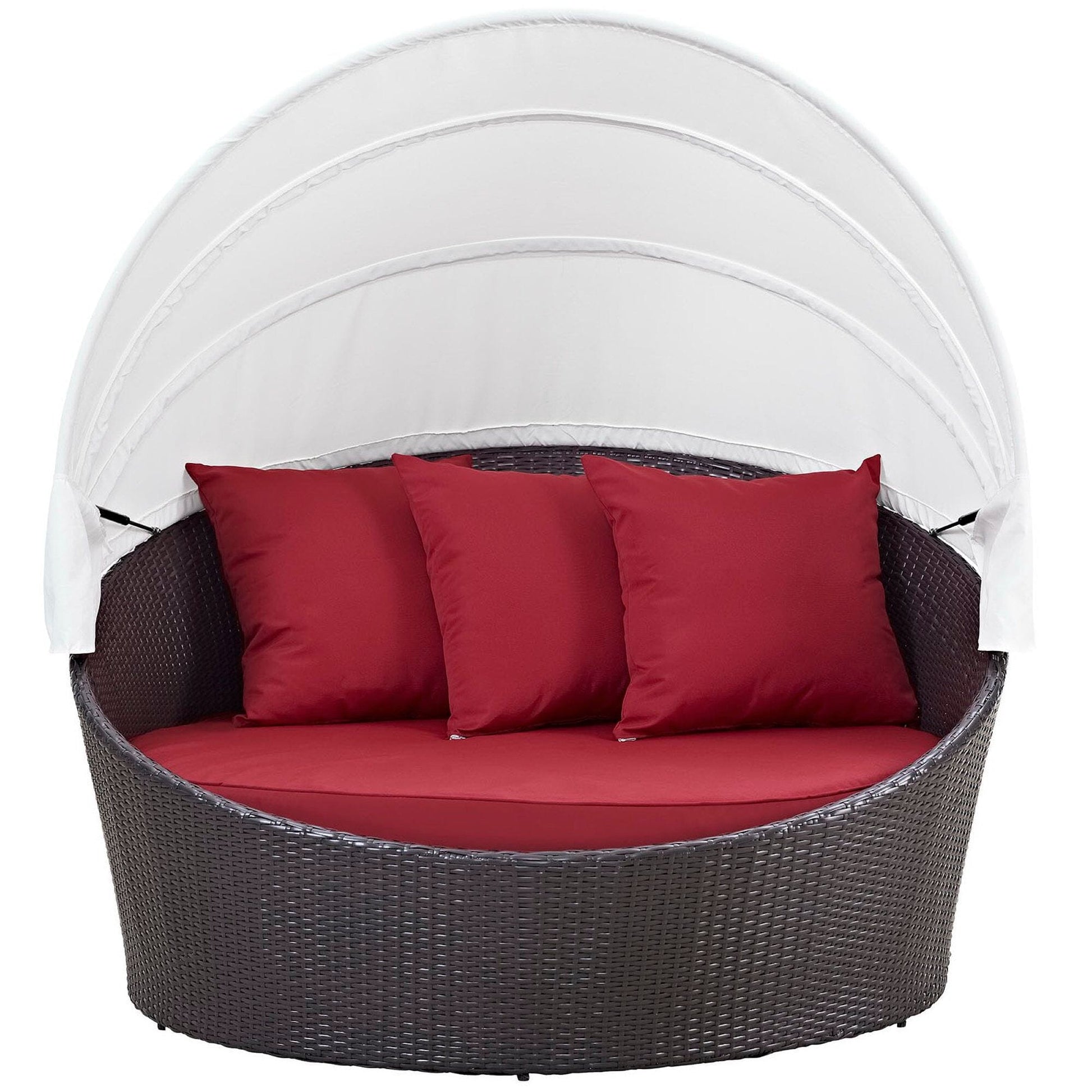 Convene Canopy Outdoor Patio Daybed in Espresso Red by Modway (EEI-2175) Daybed Modway 