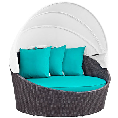 Convene Canopy Outdoor Patio Daybed in Espresso Turquoise by Modway (EEI-2175) Daybed Modway 