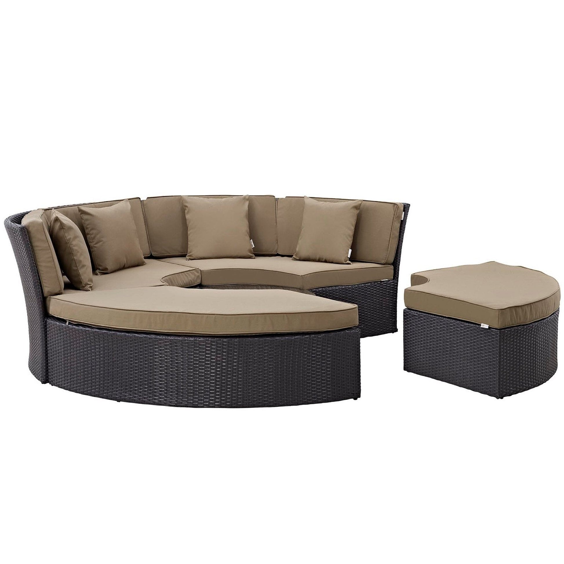 Convene Circular Outdoor Patio Daybed Set in Espresso Mocha by Modway (EEI-2171) Daybed Modway 