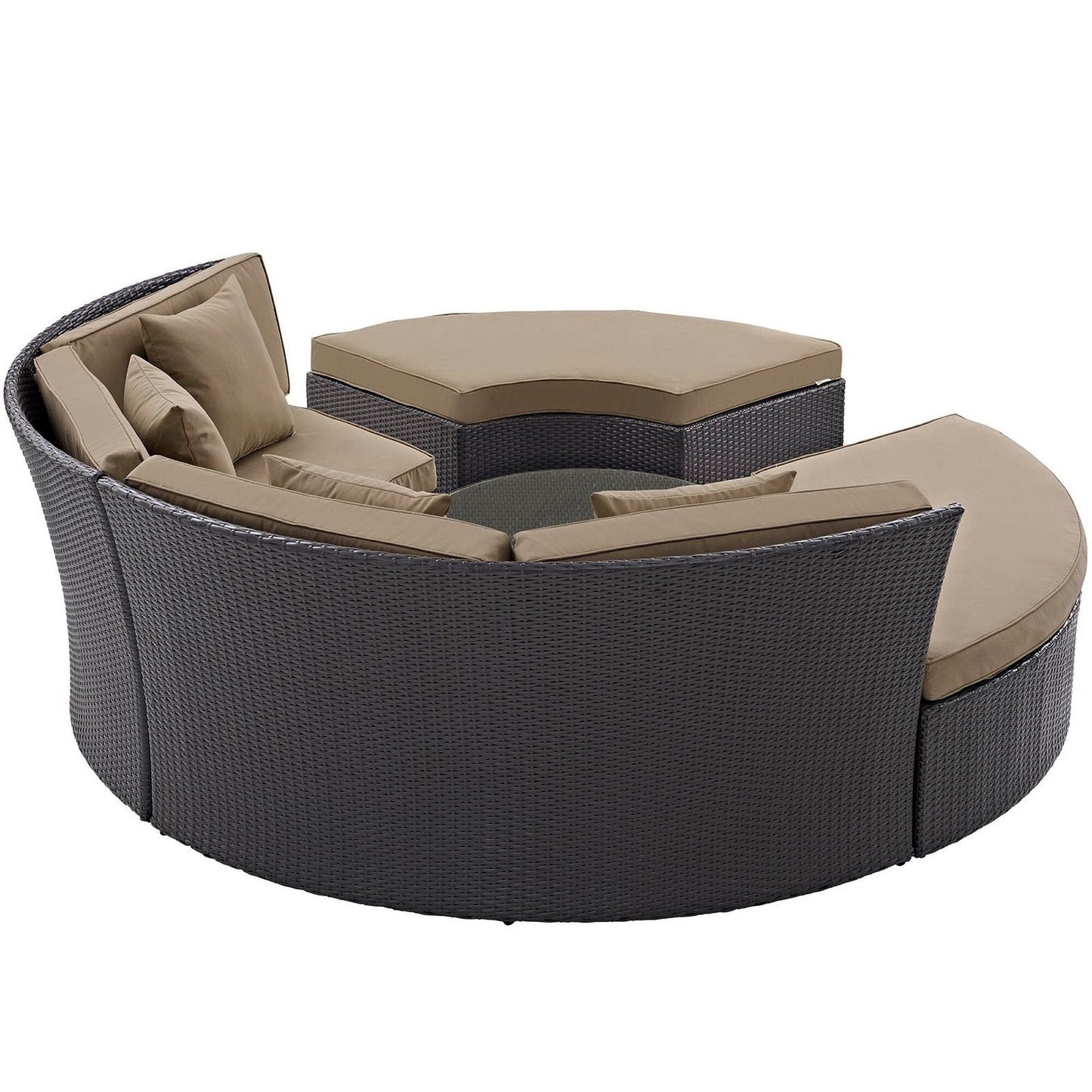 Convene Circular Outdoor Patio Daybed Set in Espresso Mocha by Modway (EEI-2171) Daybed Modway 