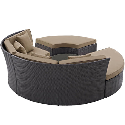 Convene Circular Outdoor Patio Daybed Set in Espresso Mocha by Modway (EEI-2171) Daybed Modway 
