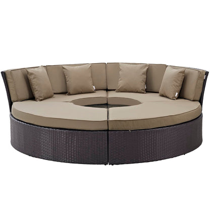 Convene Circular Outdoor Patio Daybed Set in Espresso Mocha by Modway (EEI-2171) Daybed Modway 