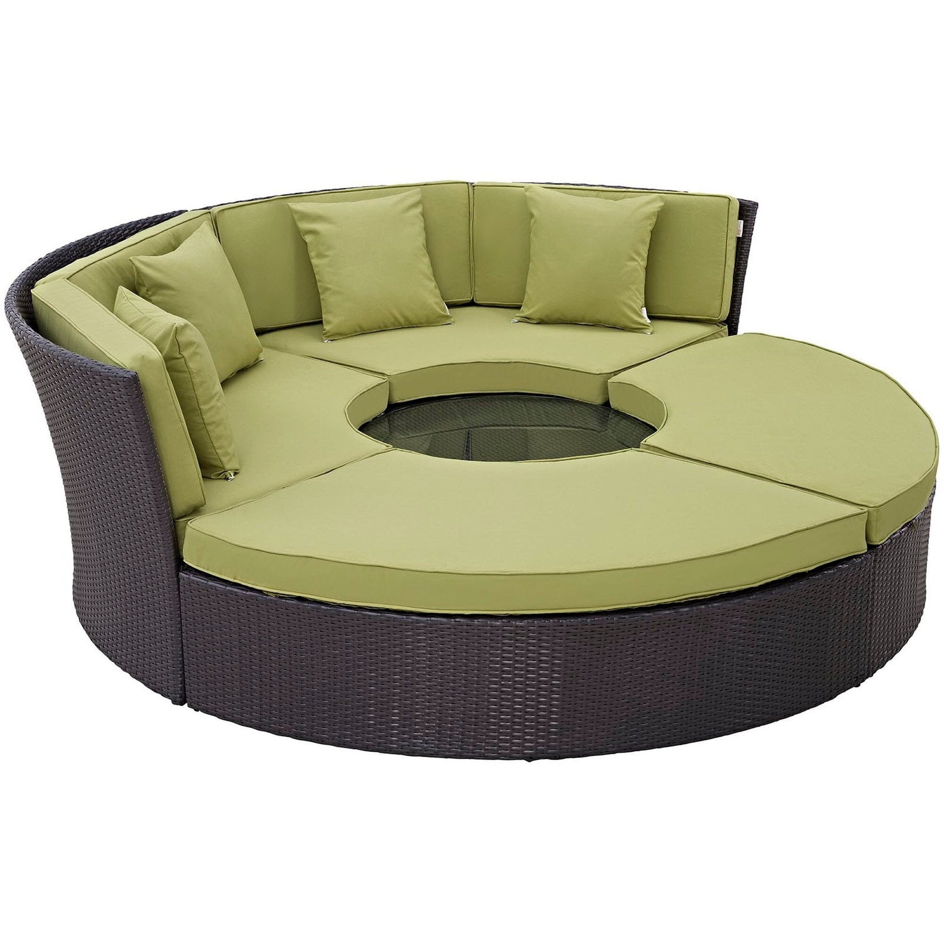 Convene Circular Outdoor Patio Daybed Set in Espresso Peridot by Modway (EEI-2171) Daybed Modway 