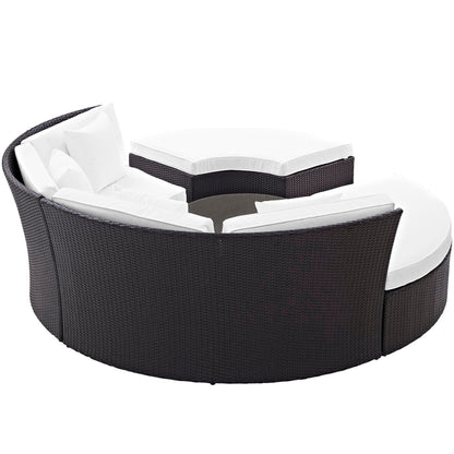 Convene Circular Outdoor Patio Daybed Set in Espresso White by Modway (EEI-2171) Daybed Modway 