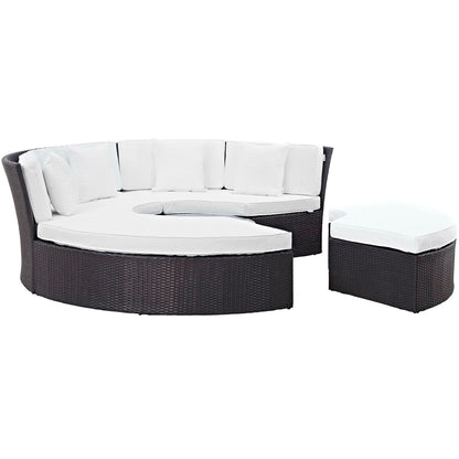 Convene Circular Outdoor Patio Daybed Set in Espresso White by Modway (EEI-2171) Daybed Modway 