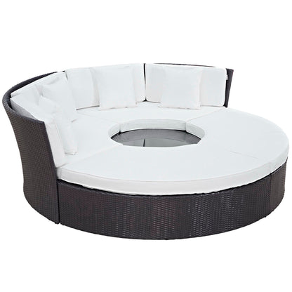 Convene Circular Outdoor Patio Daybed Set in Espresso White by Modway (EEI-2171) Daybed Modway 