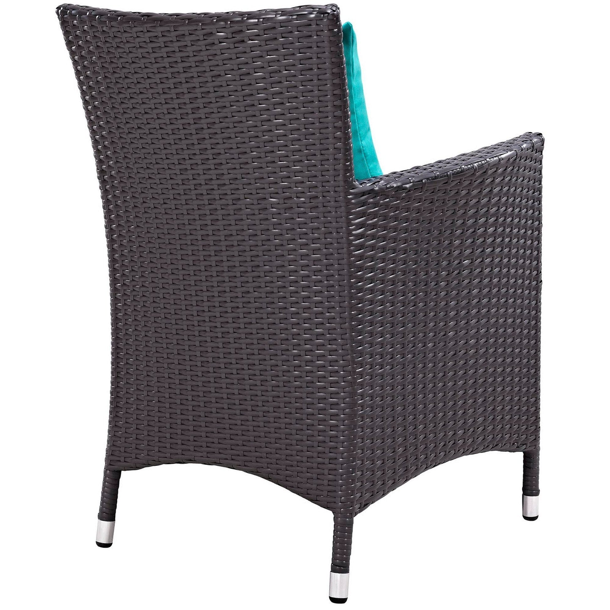 Convene Dining Outdoor Patio Armchair in Espresso Turquoise by Modway (EEI-1913) Lounge Chair Modway 