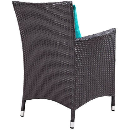 Convene Dining Outdoor Patio Armchair in Espresso Turquoise by Modway (EEI-1913) Lounge Chair Modway 
