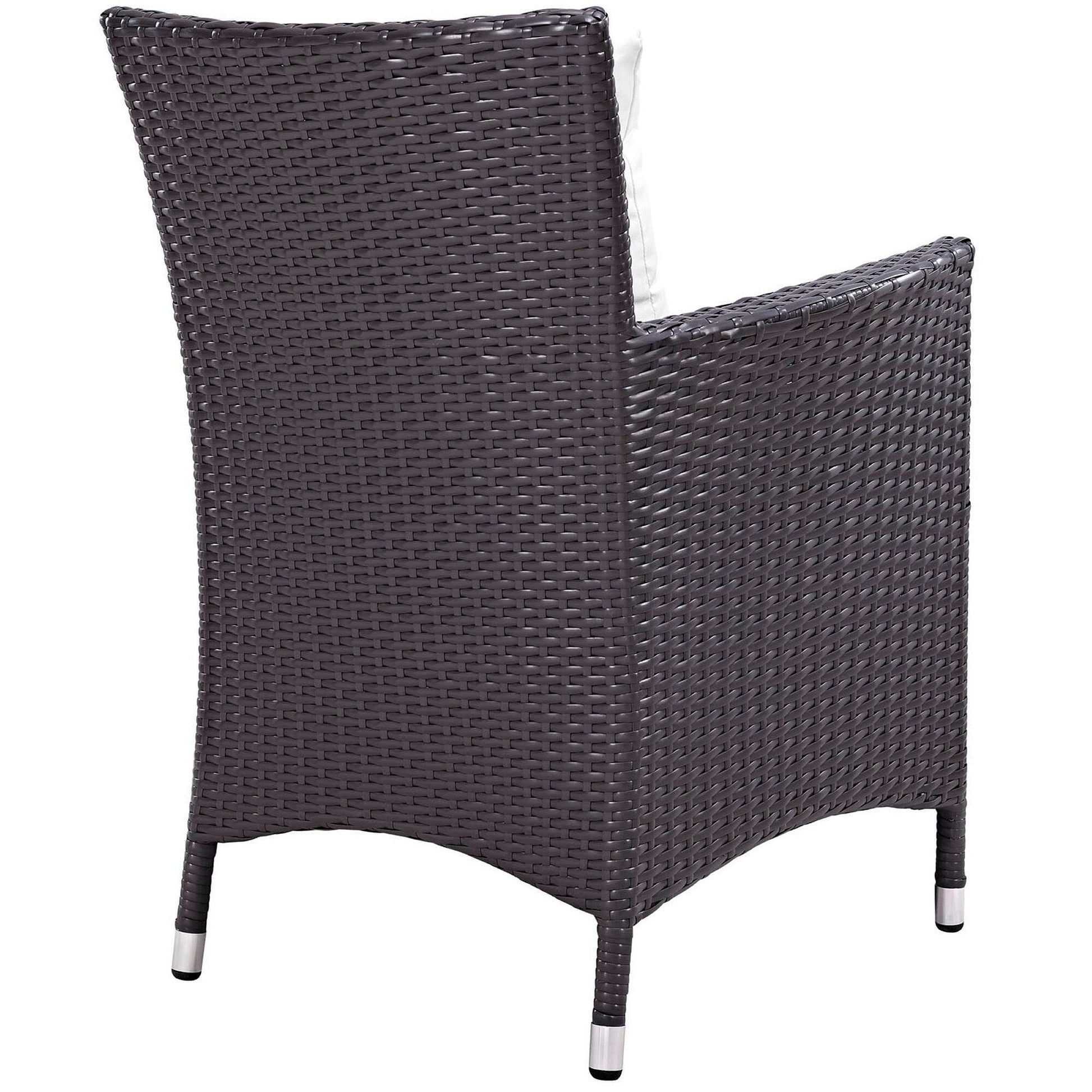 Convene Dining Outdoor Patio Armchair in Espresso White by Modway (EEI-1913) Lounge Chair Modway 