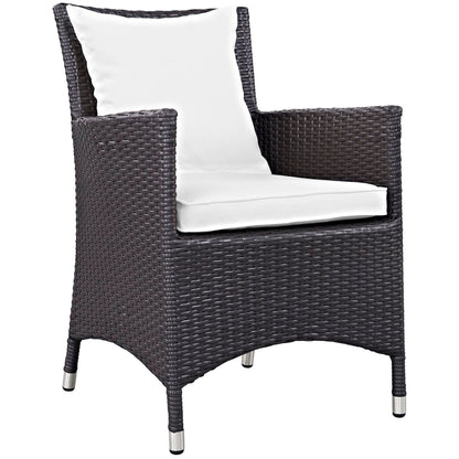 Convene Dining Outdoor Patio Armchair in Espresso White by Modway (EEI-1913) Lounge Chair Modway 