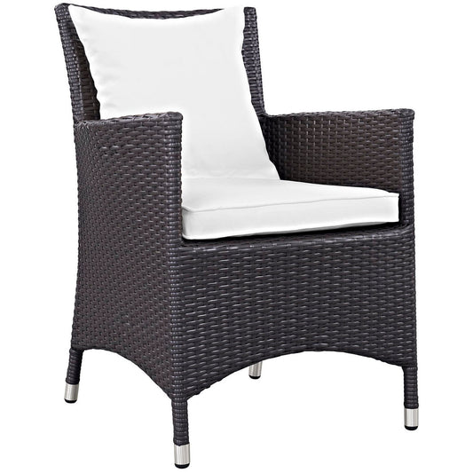 Convene Dining Outdoor Patio Armchair in Espresso White by Modway (EEI-1913) Lounge Chair Modway 