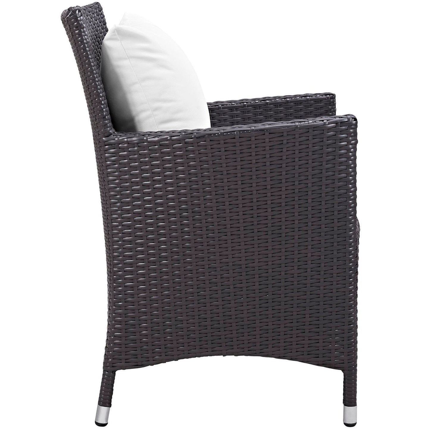 Convene Dining Outdoor Patio Armchair in Espresso White by Modway (EEI-1913) Lounge Chair Modway 