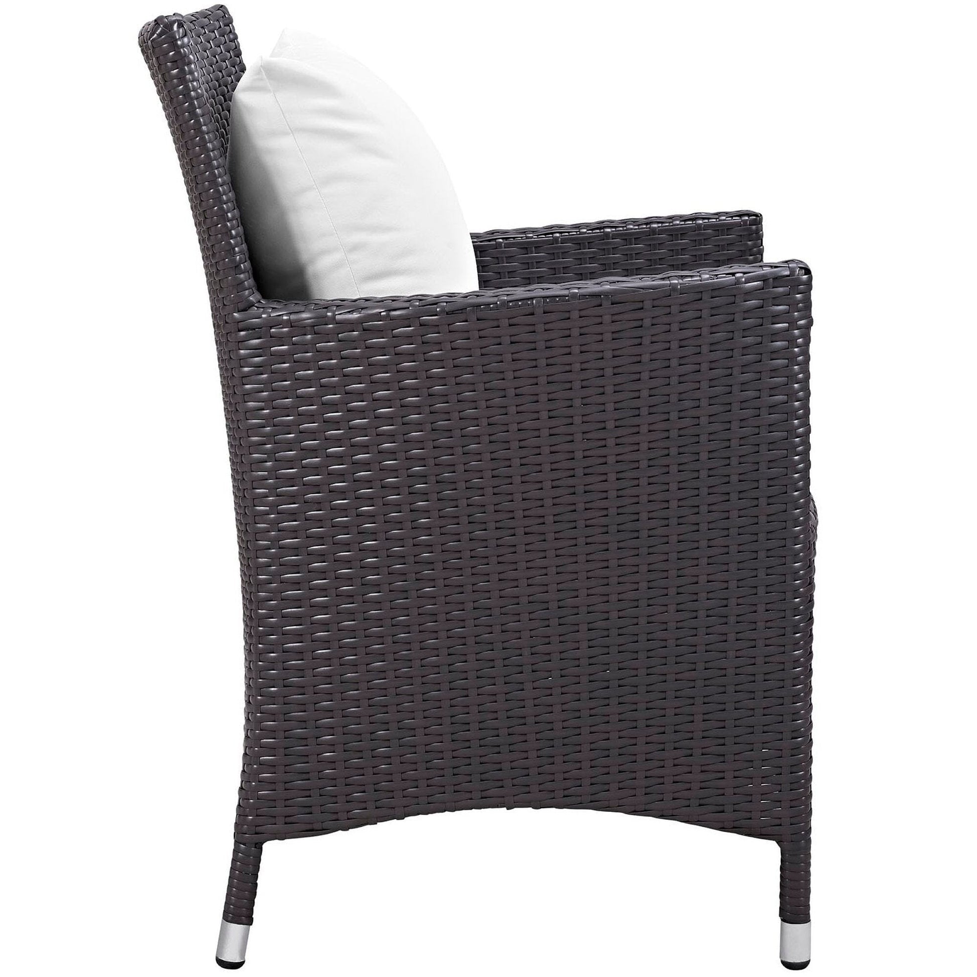 Convene Dining Outdoor Patio Armchair in Espresso White by Modway (EEI-1913) Lounge Chair Modway 