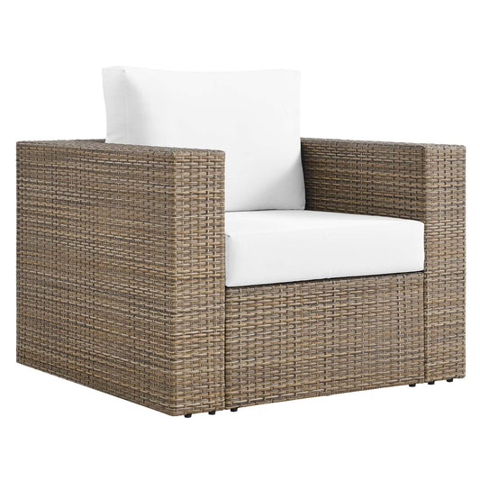 Convene Outdoor Patio Armchair - Cappuccino White by Modway Lounge Chair Modway 
