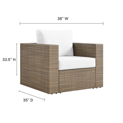 Convene Outdoor Patio Armchair - Cappuccino White by Modway Lounge Chair Modway 