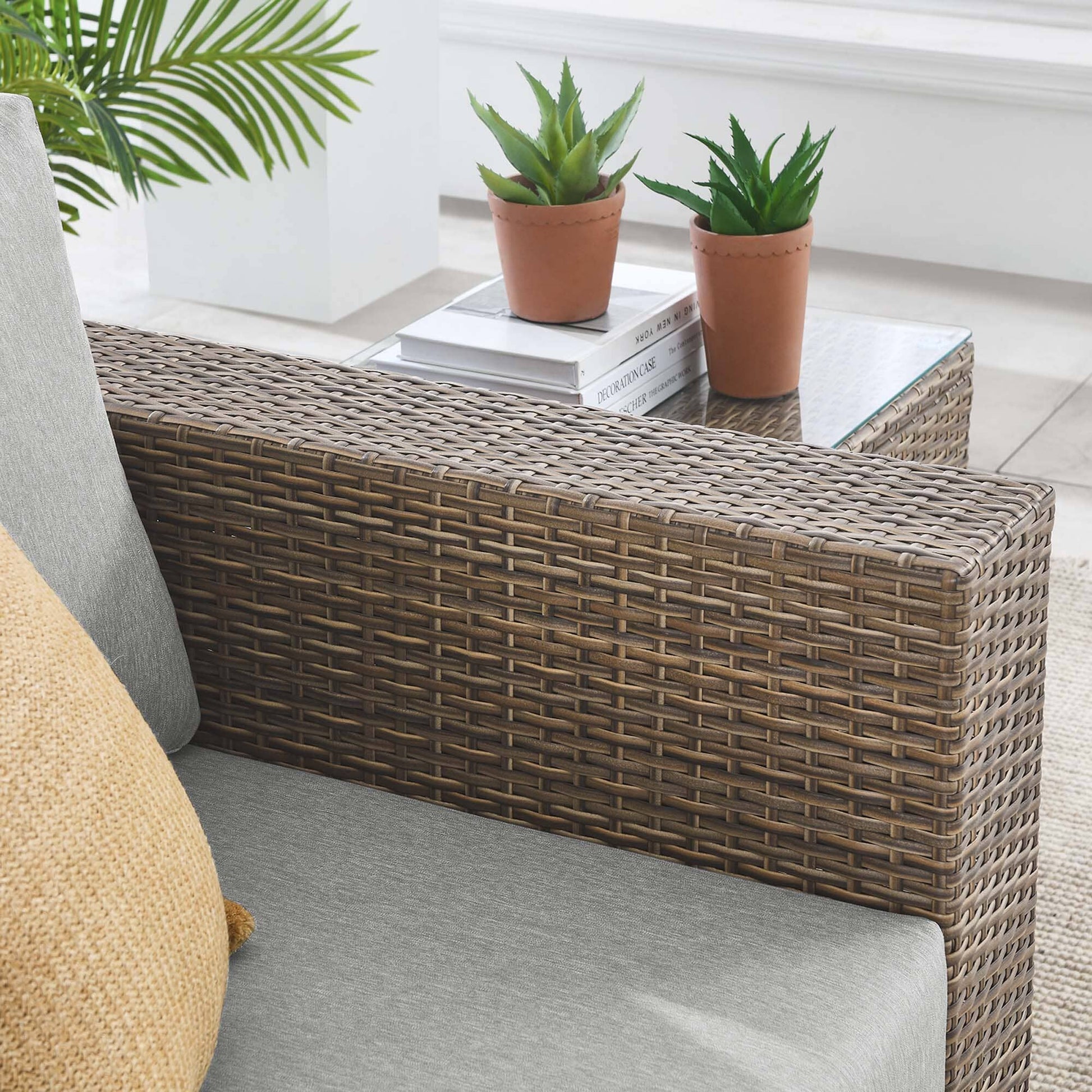 Convene Outdoor Patio Armchair in Cappuccino Gray by Modway (EEI-6326) Lounge Chair Modway 