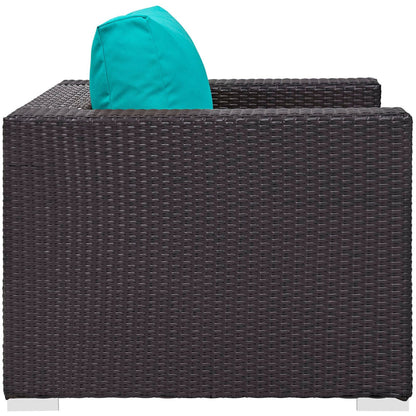 Convene Outdoor Patio Armchair in Espresso Turquoise by Modway (EEI-1906) Lounge Chair Modway 