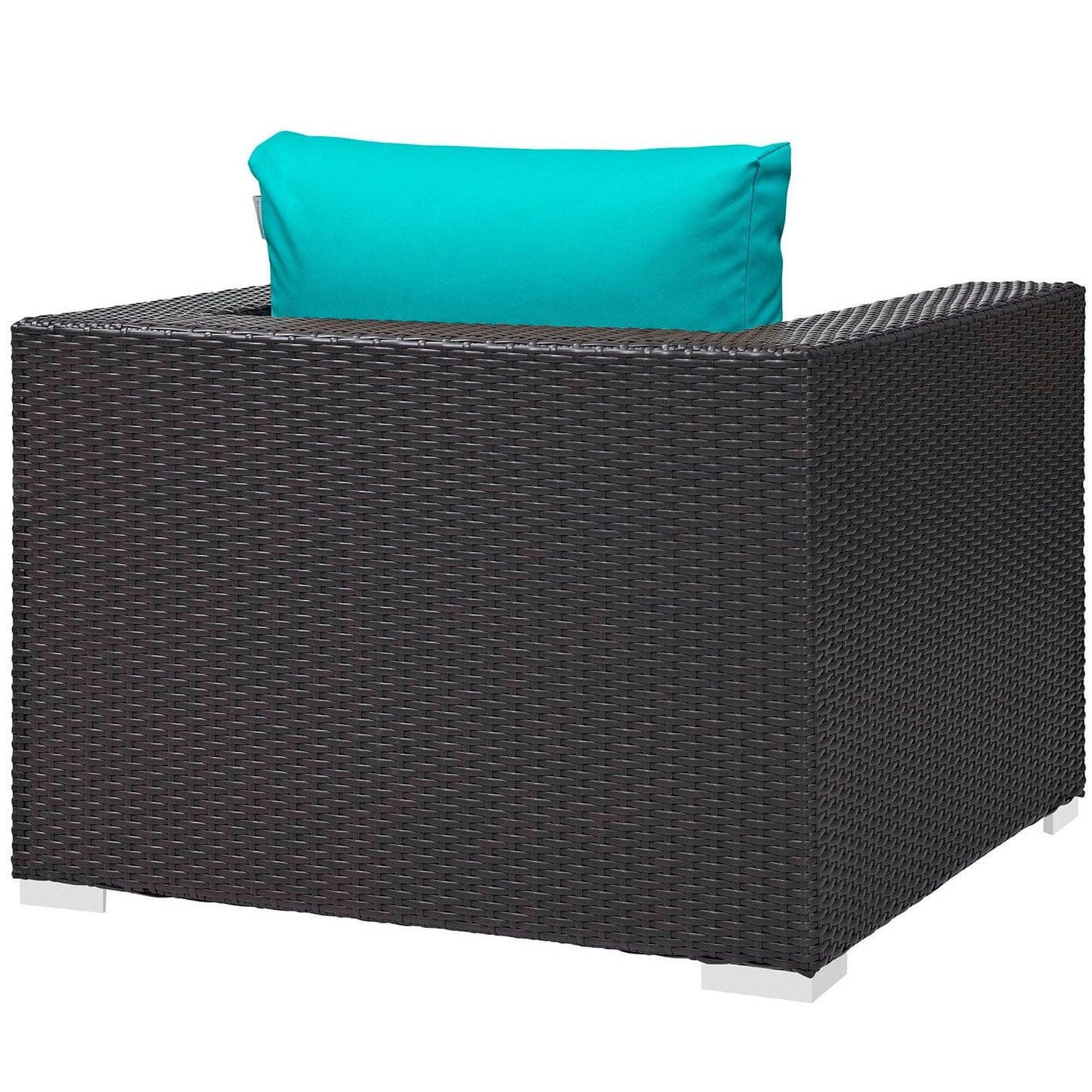 Convene Outdoor Patio Armchair in Espresso Turquoise by Modway (EEI-1906) Lounge Chair Modway 