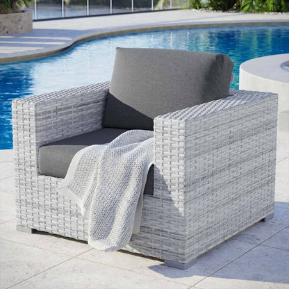 Convene Outdoor Patio Armchair in Light Gray Charcoal by Modway (EEI-4297) Lounge Chair Modway 