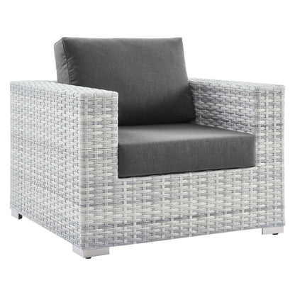 Convene Outdoor Patio Armchair in Light Gray Charcoal by Modway (EEI-4297) Lounge Chair Modway 