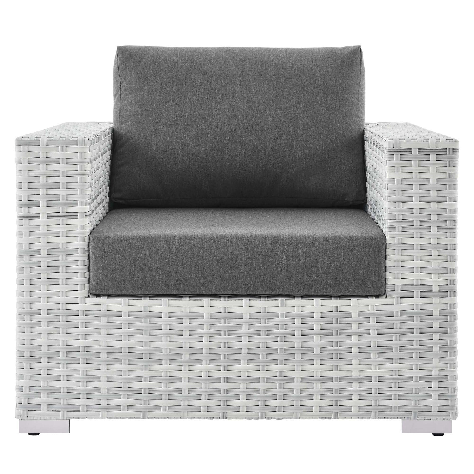 Convene Outdoor Patio Armchair in Light Gray Charcoal by Modway (EEI-4297) Lounge Chair Modway 